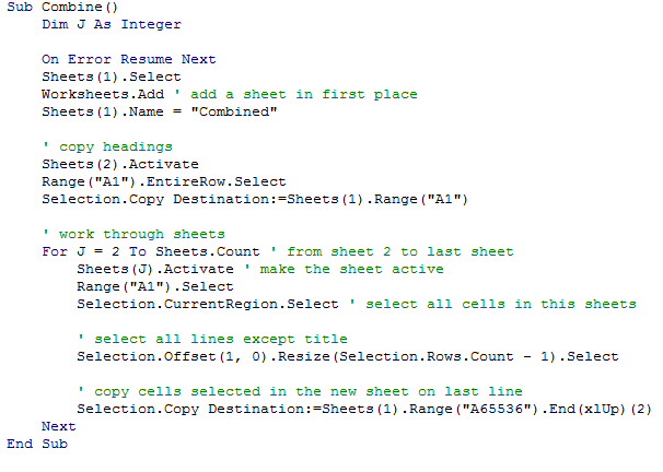 Quickly Merge Excel Files Spreadsheets Or Tabs With Vba